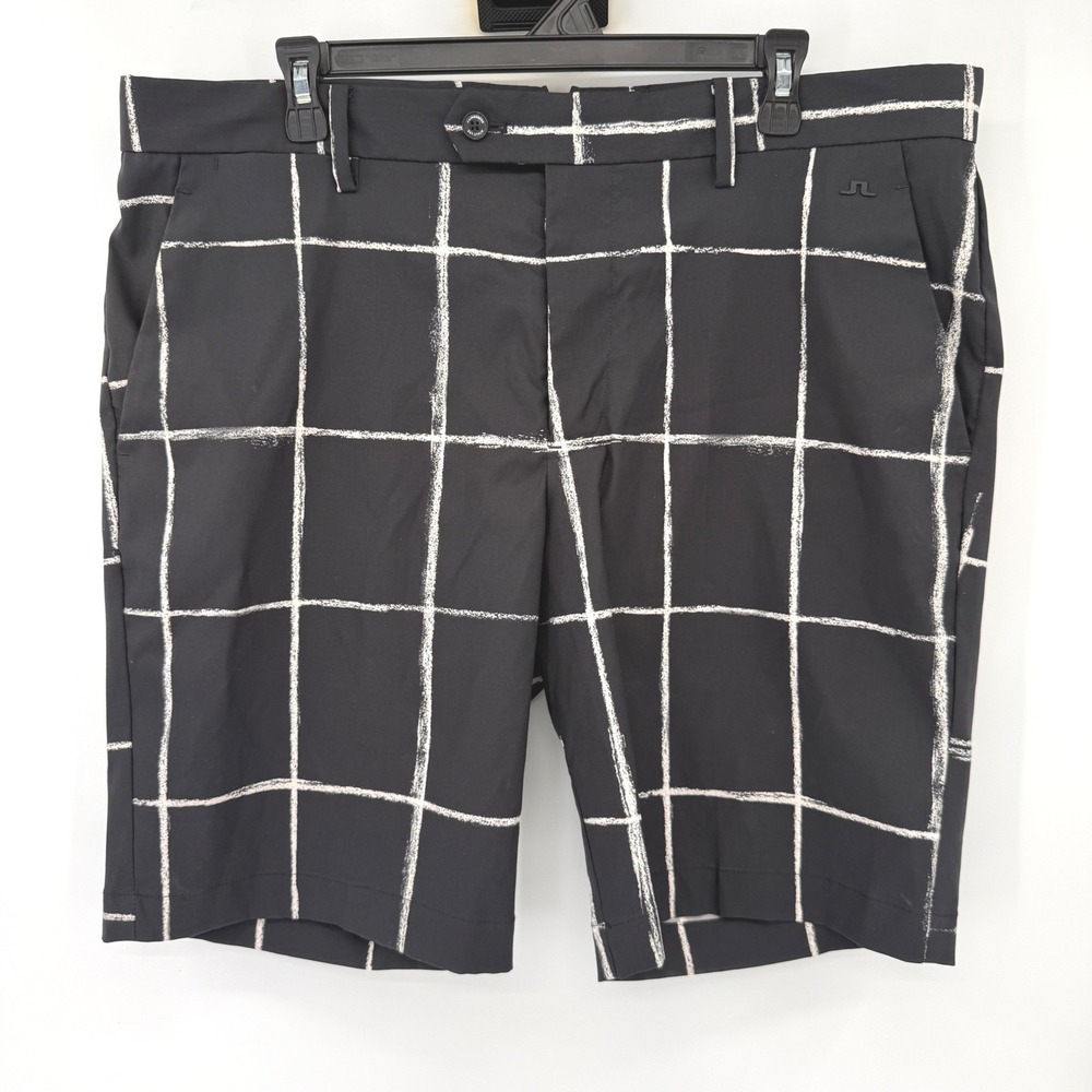 J.Lindeberg Golf Shorts Mens 36 Black M Palmer Short Schoeller 3xDry Grid